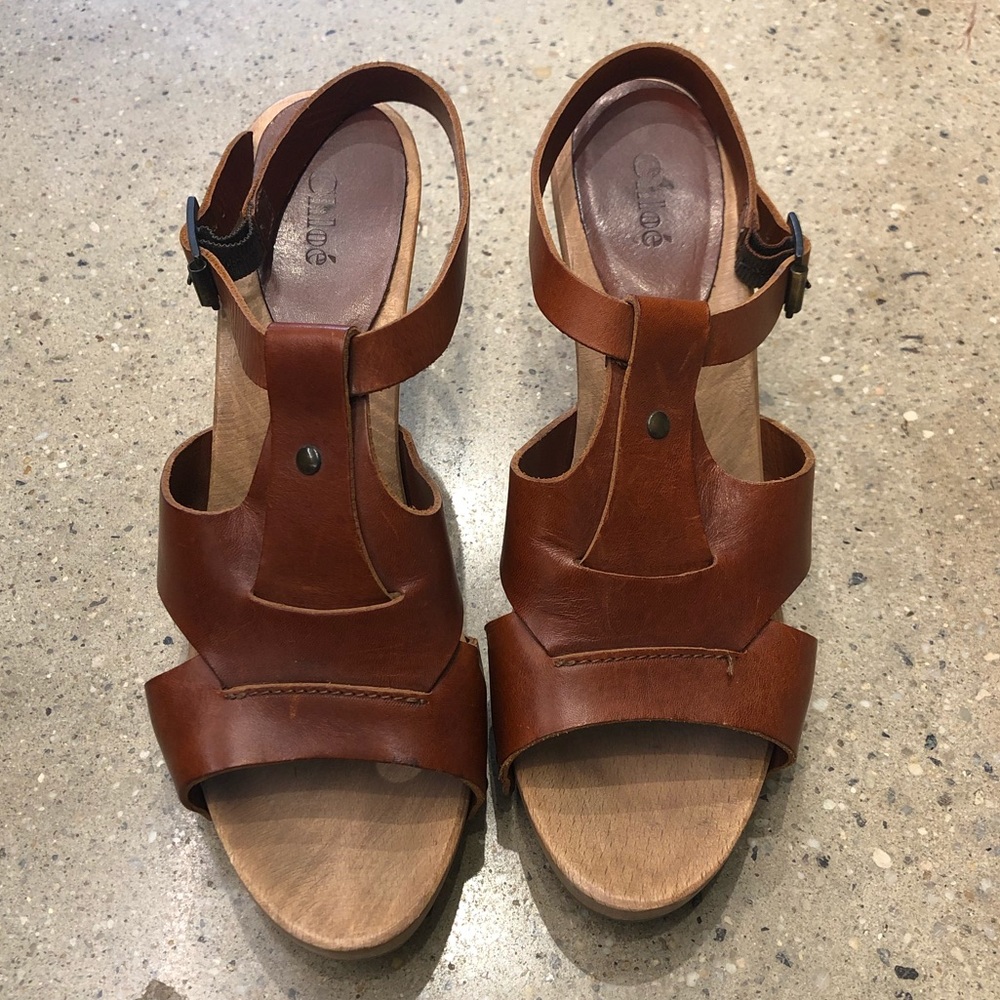 Chloe wooden clog sandal